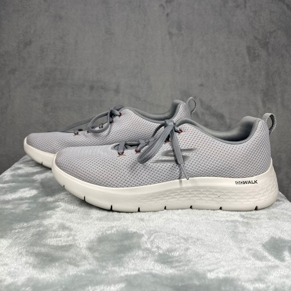 Skechers GoWalk 6 Mens 10.5 Light Grey Mesh Walking Sneakers 216507